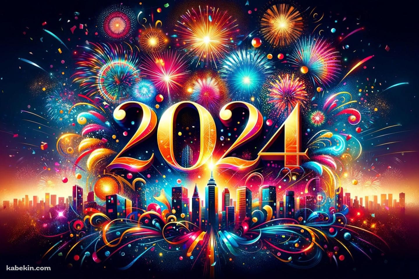 2024 / Happy New Year / あけおめの壁紙(1440px x 960px) 高画質 PC・デスクトップ用