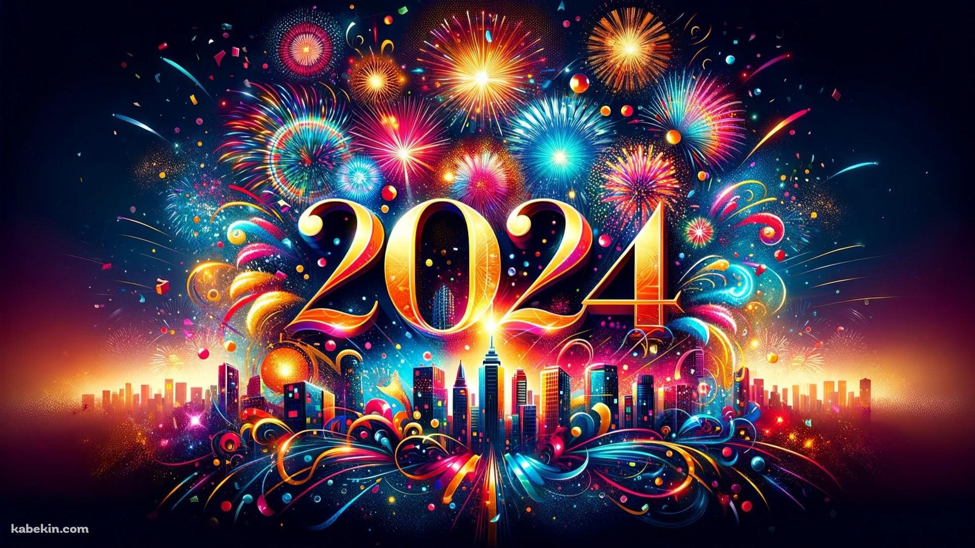 2024 / Happy New Year / あけおめの壁紙(1920px x 1080px) 高画質 PC・デスクトップ用