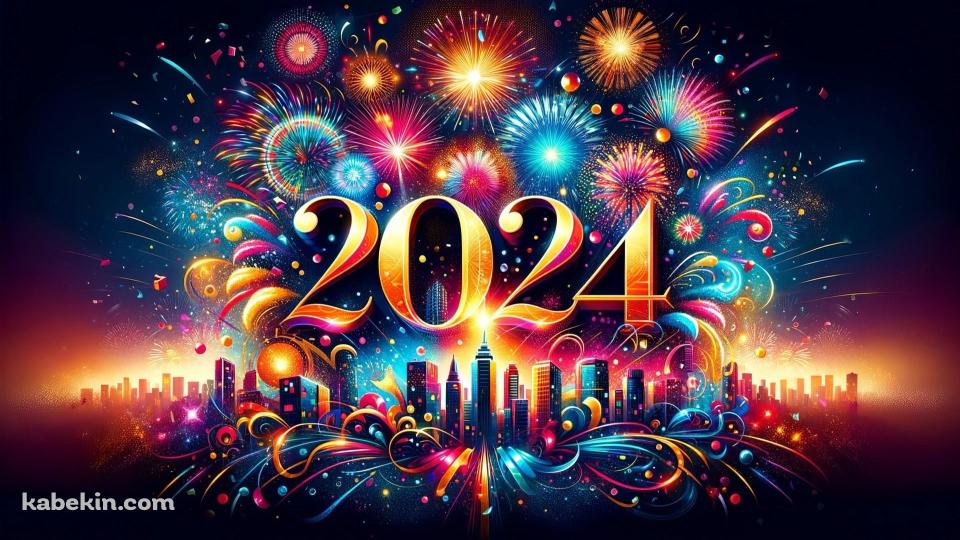 2024 / Happy New Year / あけおめの壁紙(960px x 540px) 高画質 PC・デスクトップ用