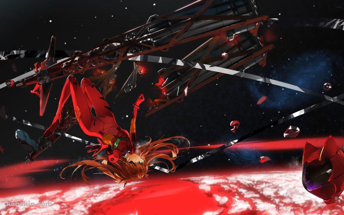 宇宙で浮遊する式波・アスカ・ラングレー / 新世紀エヴァンゲリオンの壁紙(1152px x 720px) 高画質 PC・デスクトップ用