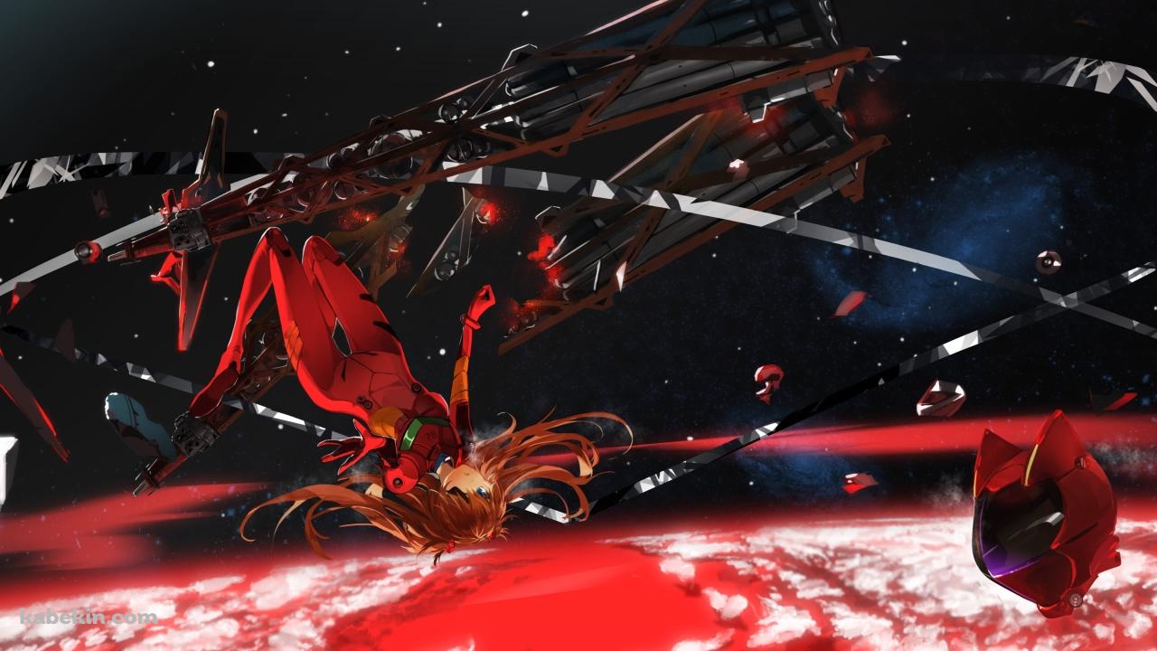 宇宙で浮遊する式波・アスカ・ラングレー / 新世紀エヴァンゲリオンの壁紙(1280px x 720px) 高画質 PC・デスクトップ用