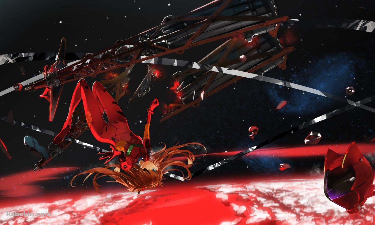 宇宙で浮遊する式波・アスカ・ラングレー / 新世紀エヴァンゲリオンの壁紙(1280px x 768px) 高画質 PC・デスクトップ用