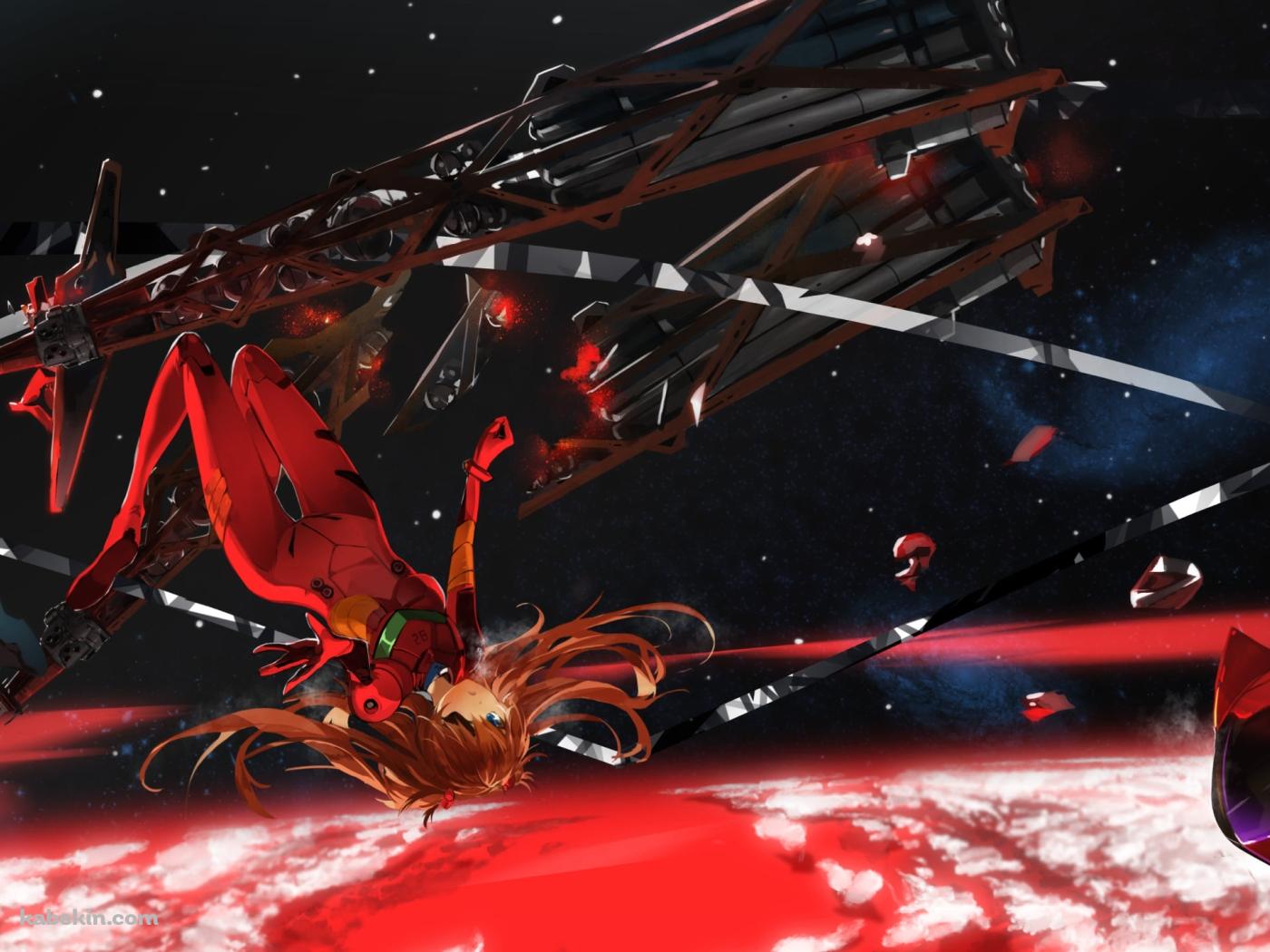 宇宙で浮遊する式波・アスカ・ラングレー / 新世紀エヴァンゲリオンの壁紙(1400px x 1050px) 高画質 PC・デスクトップ用