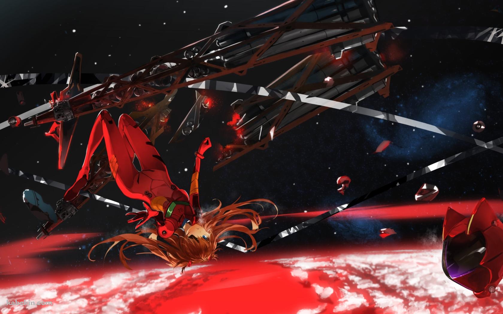 宇宙で浮遊する式波・アスカ・ラングレー / 新世紀エヴァンゲリオンの壁紙(1680px x 1050px) 高画質 PC・デスクトップ用