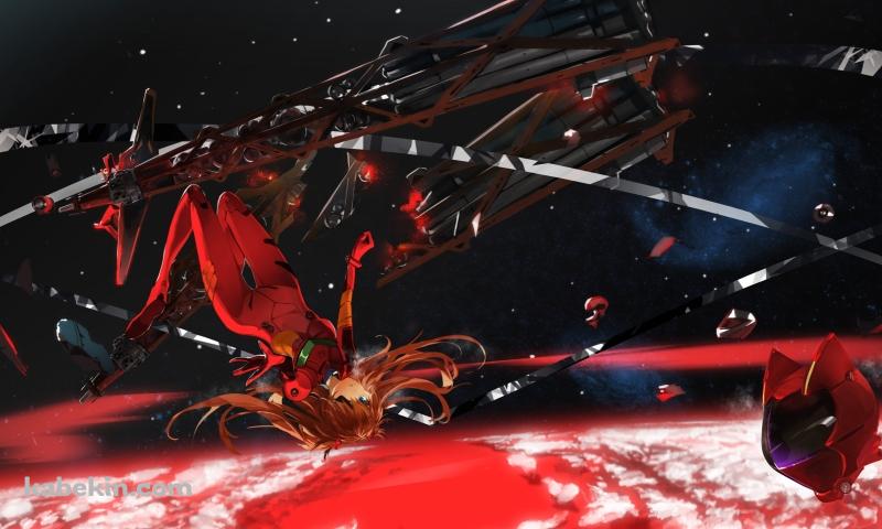 宇宙で浮遊する式波・アスカ・ラングレー / 新世紀エヴァンゲリオンの壁紙(800px x 480px) 高画質 PC・デスクトップ用