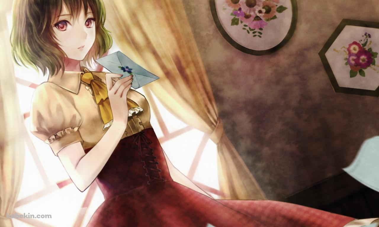 便箋を持つ風見幽香 / 東方の壁紙(1280px x 768px) 高画質 PC・デスクトップ用