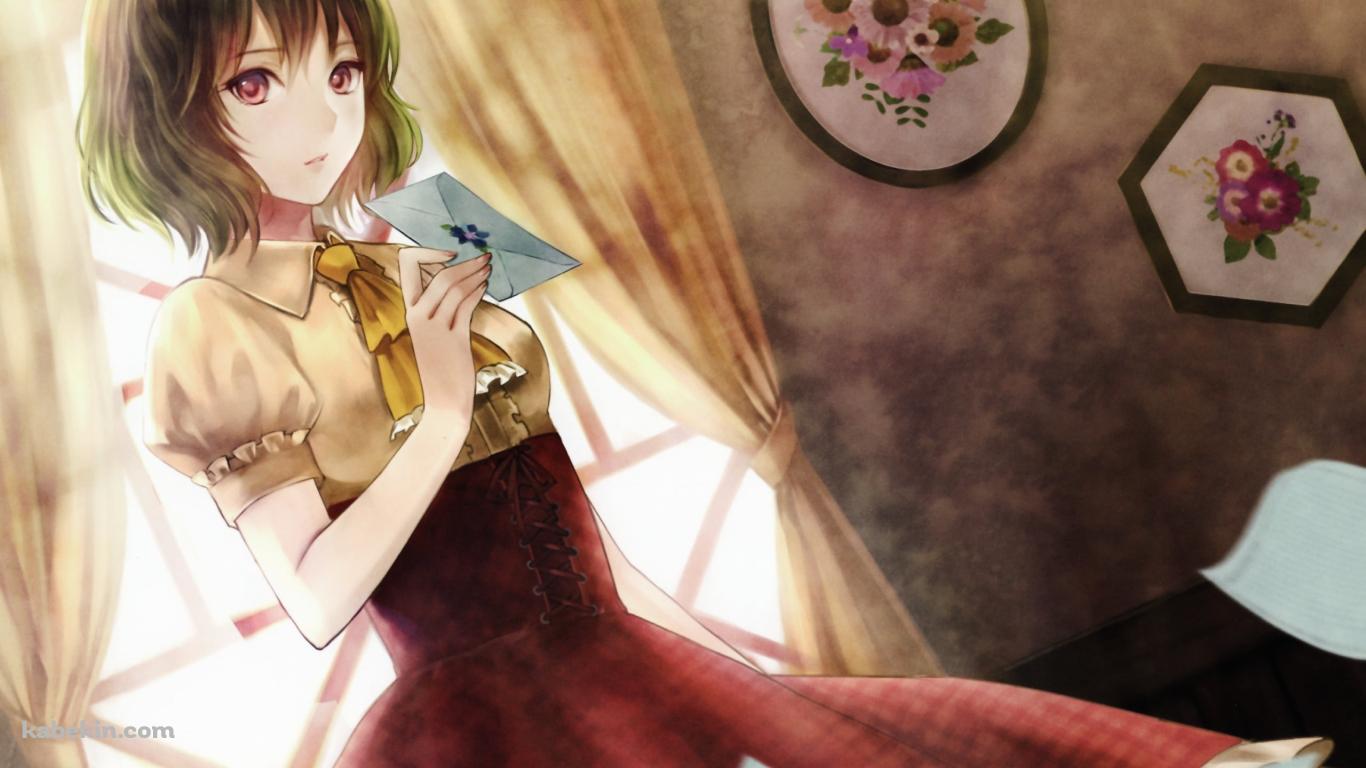 便箋を持つ風見幽香 / 東方の壁紙(1366px x 768px) 高画質 PC・デスクトップ用