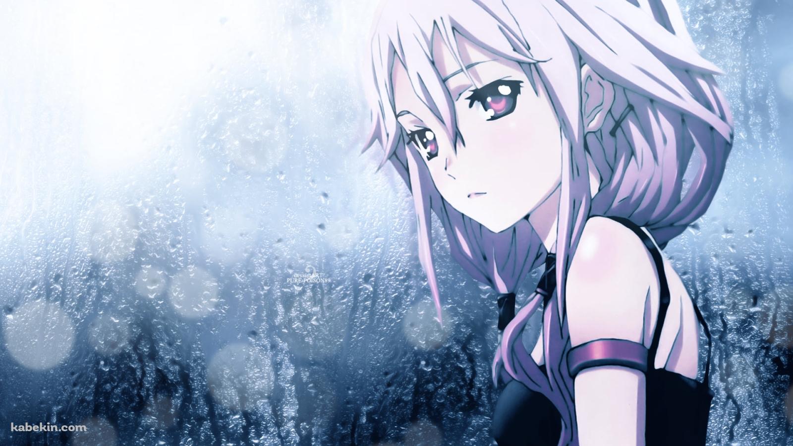 水滴のついたガラスと楪いのり / ギルティクラウンの壁紙(1600px x 900px) 高画質 PC・デスクトップ用