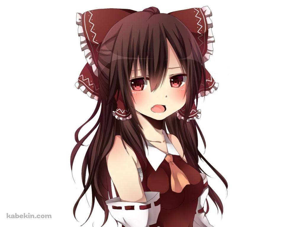 照れている可愛い博麗霊夢 / 東方の壁紙(1024px x 768px) 高画質 PC・デスクトップ用