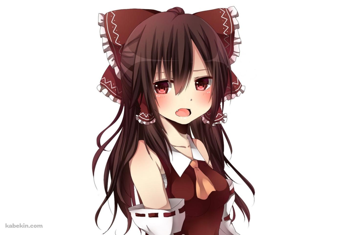 照れている可愛い博麗霊夢 / 東方の壁紙(1440px x 960px) 高画質 PC・デスクトップ用