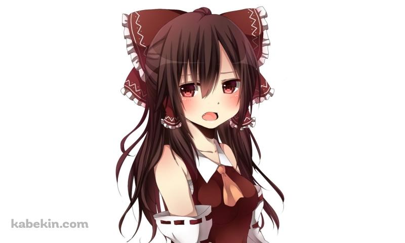 照れている可愛い博麗霊夢 / 東方の壁紙(800px x 480px) 高画質 PC・デスクトップ用