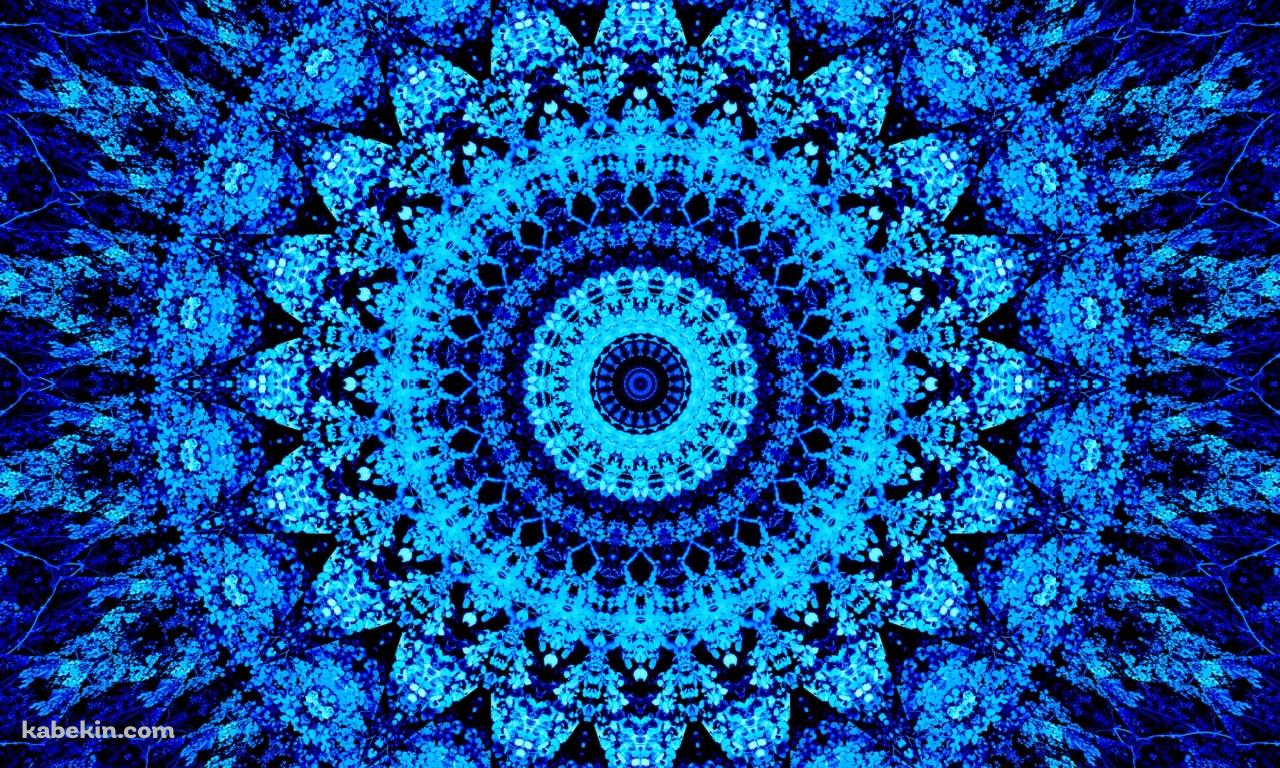 綺麗な青い曼荼羅模様の壁紙(1280px x 768px) 高画質 PC・デスクトップ用