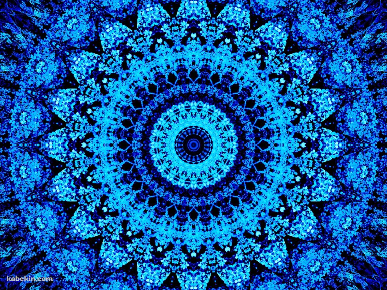 綺麗な青い曼荼羅模様の壁紙(1280px x 960px) 高画質 PC・デスクトップ用