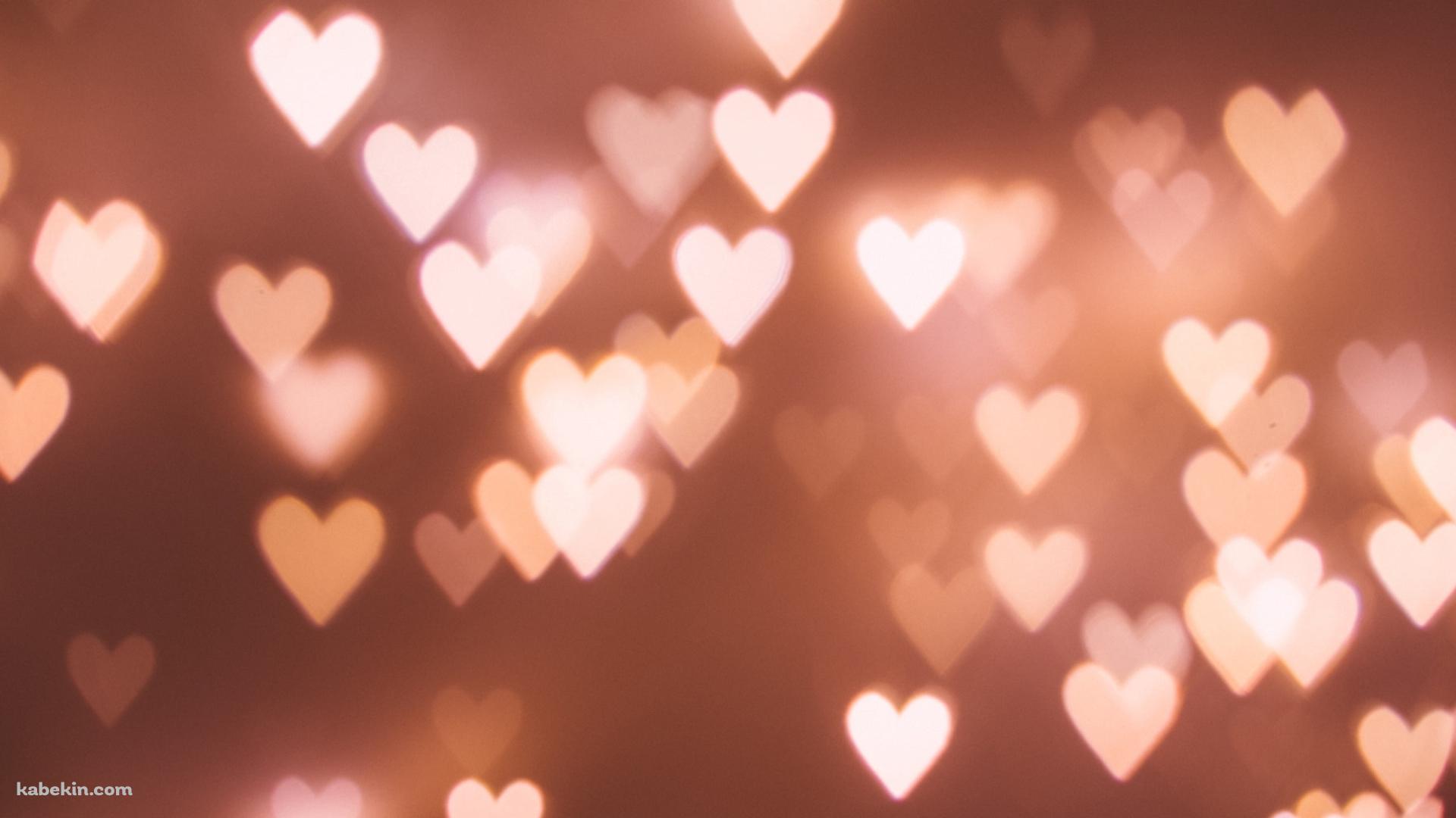 乱反射するピンクのハートの壁紙(1920px x 1080px) 高画質 PC・デスクトップ用