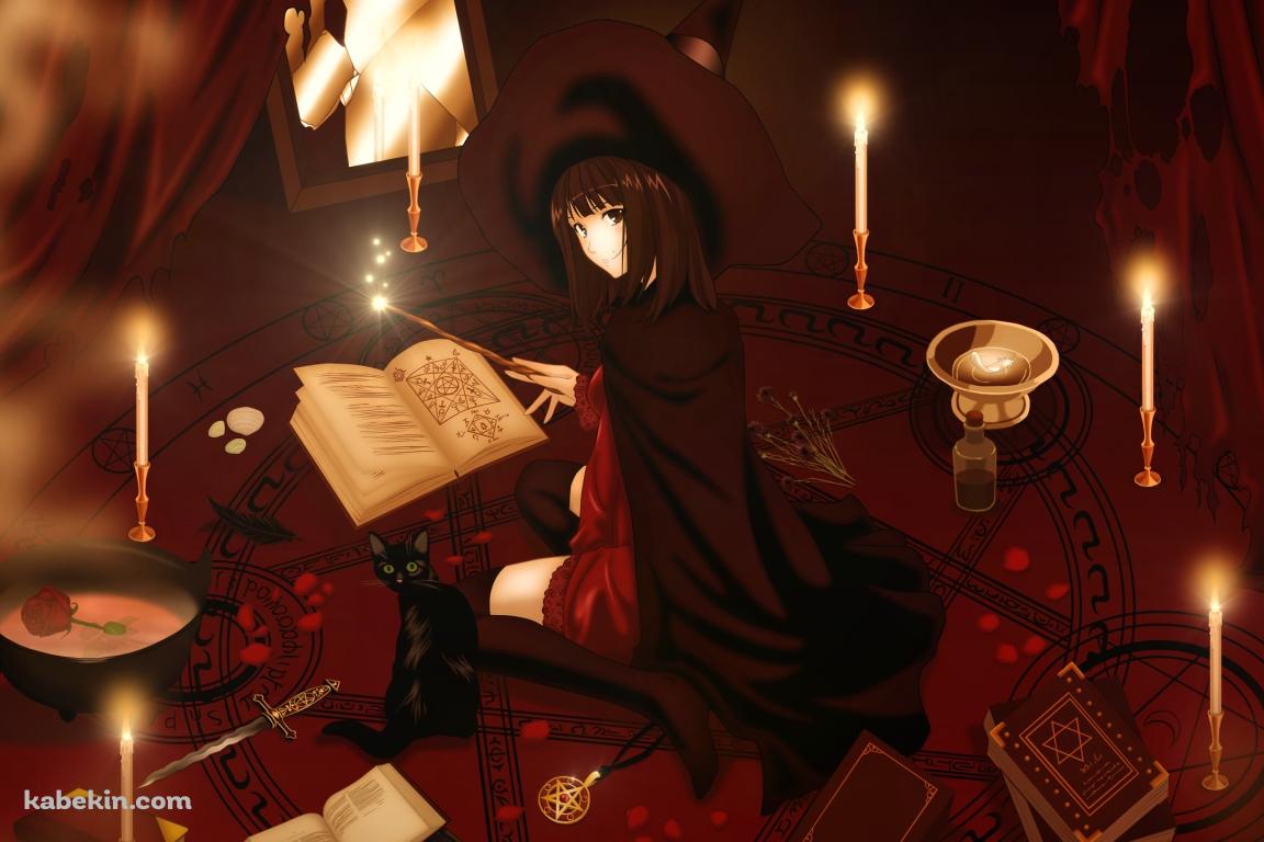 魔導書を読む七月 紅緒 / クロウカシスの壁紙(1152px x 768px) 高画質 PC・デスクトップ用