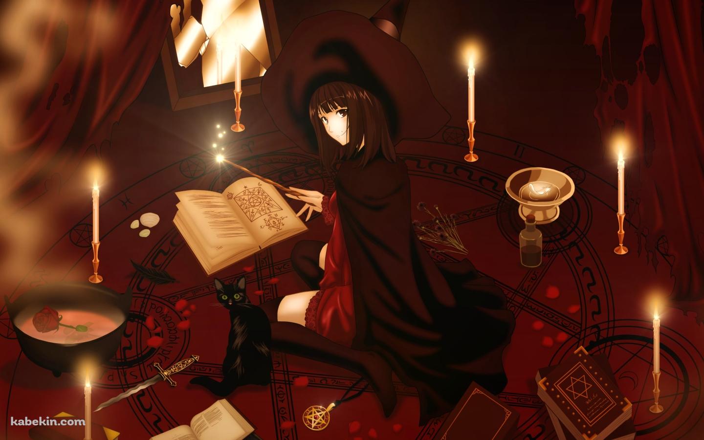 魔導書を読む七月 紅緒 / クロウカシスの壁紙(1440px x 900px) 高画質 PC・デスクトップ用