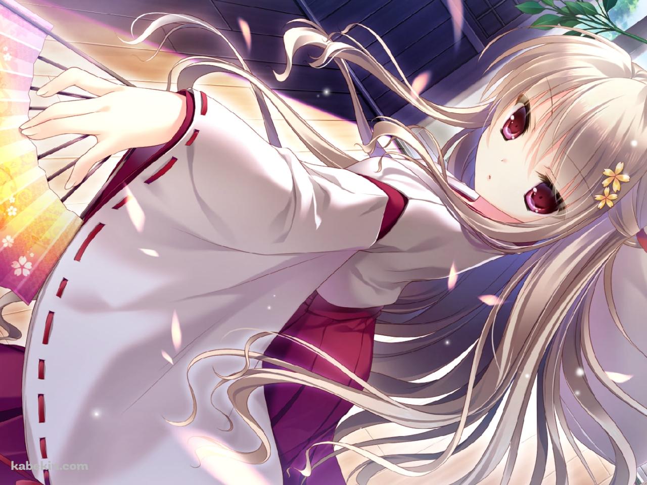 扇子を持つ南須原 雛菊 / キミへ贈る、ソラの花の壁紙(1280px x 960px) 高画質 PC・デスクトップ用