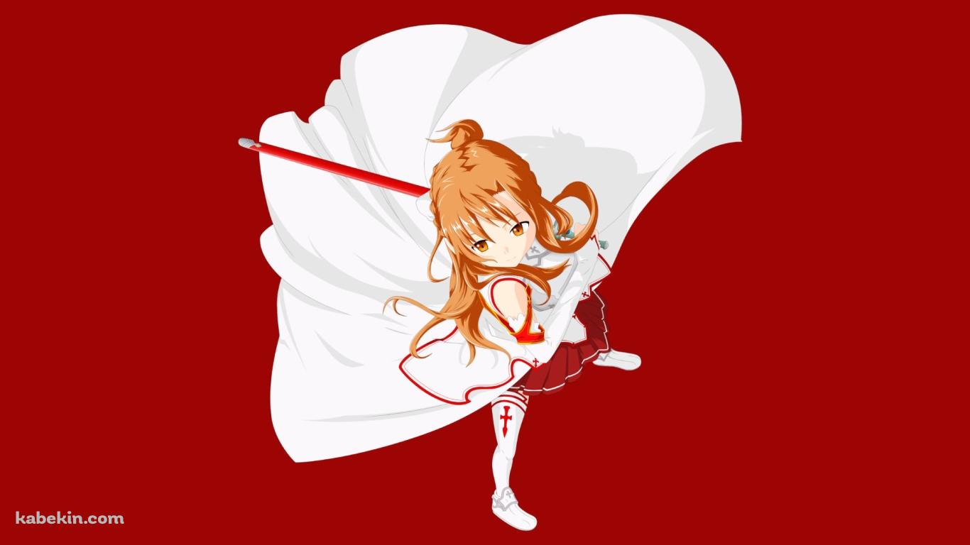 上から見たアスナ / ソードアートオンラインの壁紙(1366px x 768px) 高画質 PC・デスクトップ用