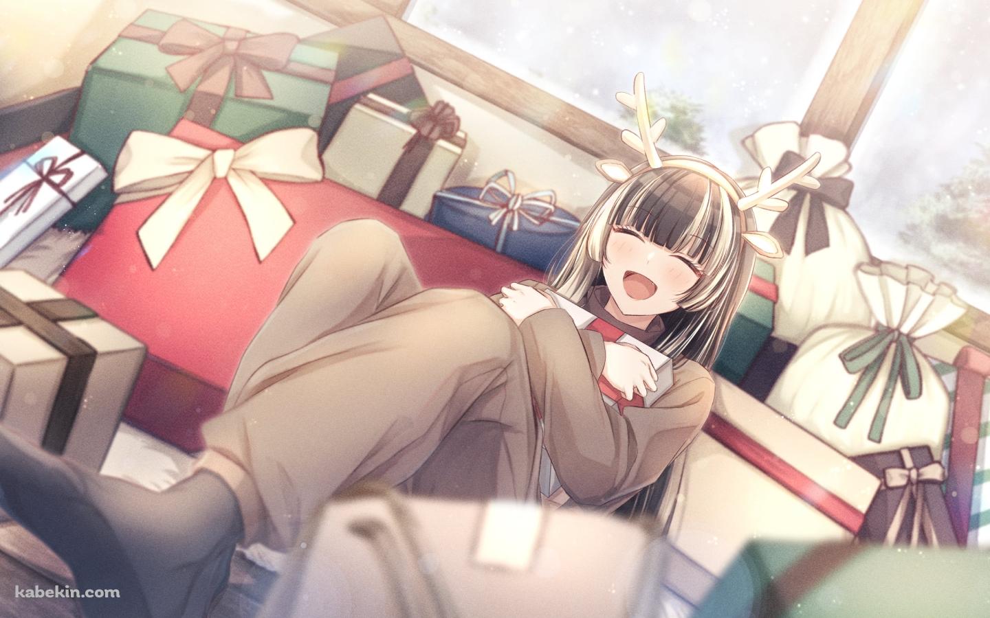 トナカイのコスをした儒烏風亭らでん / ホロライブ / バーチャルYouTuber / Vtuberの壁紙(1440px x 900px) 高画質 PC・デスクトップ用