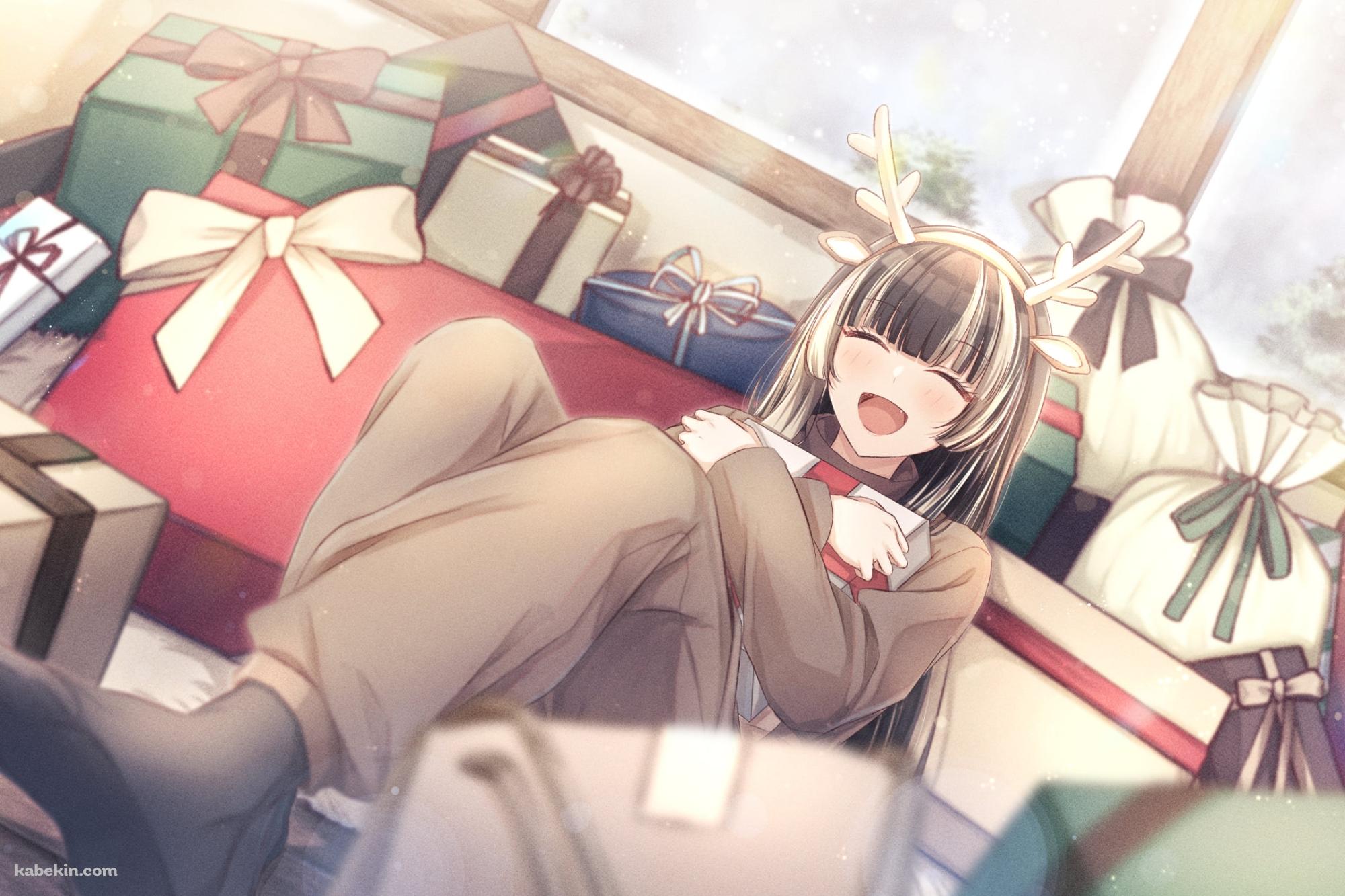 トナカイのコスをした儒烏風亭らでん / ホロライブ / バーチャルYouTuber / Vtuberの壁紙(2000px x 1333px) 高画質 PC・デスクトップ用