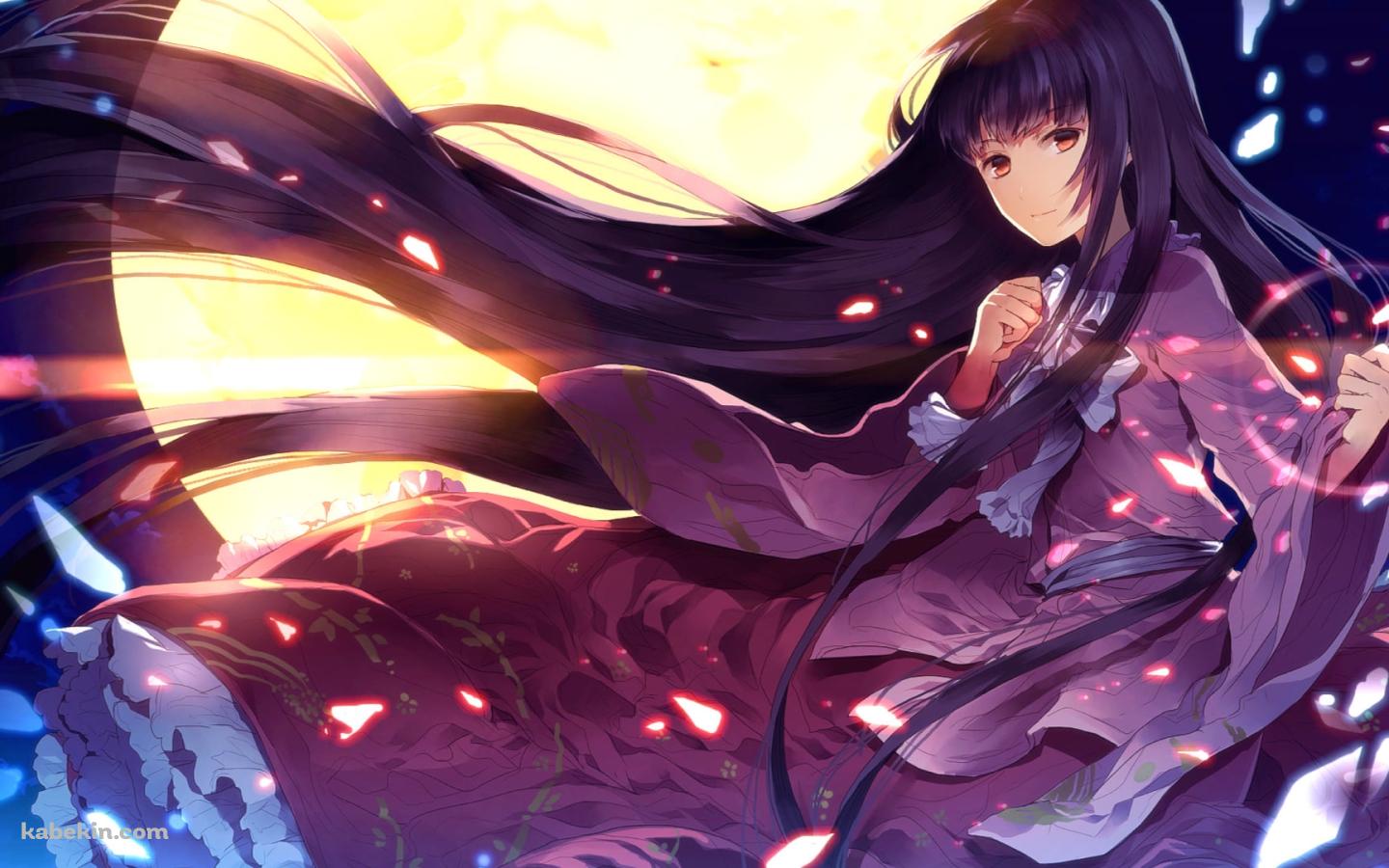 満月と蓬莱山輝夜 / 東方の壁紙(1440px x 900px) 高画質 PC・デスクトップ用