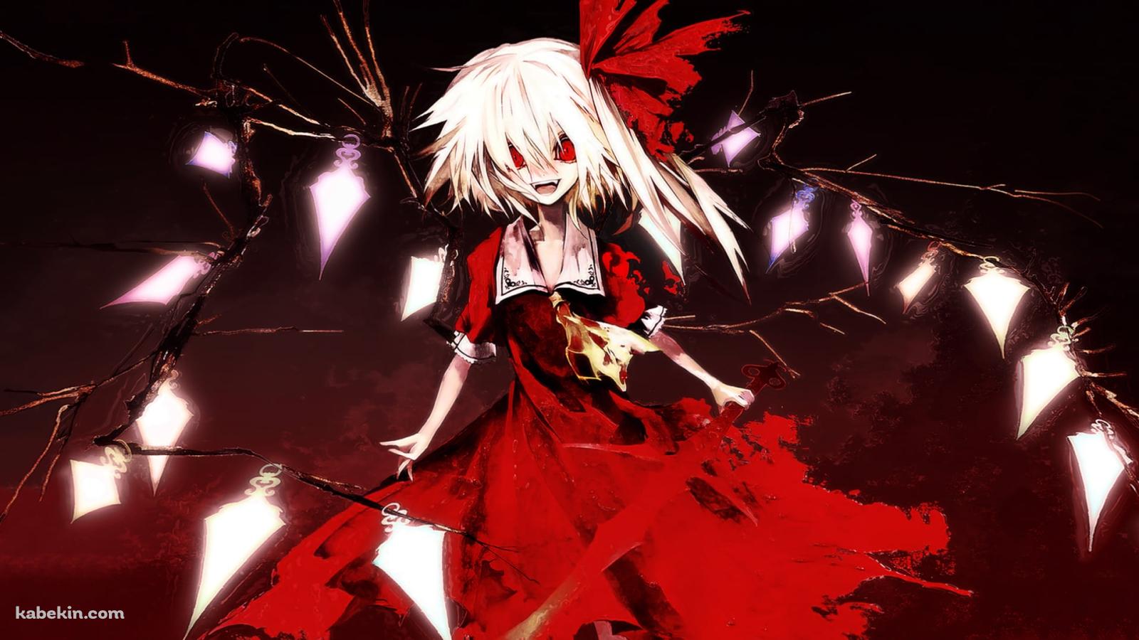凄みのある表情のフランドール・スカーレット / 東方の壁紙(1600px x 900px) 高画質 PC・デスクトップ用