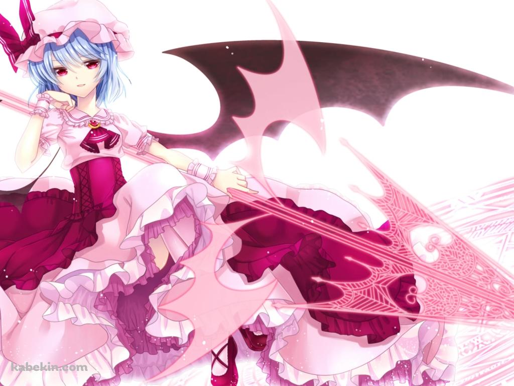 ピンクの大きな槍を持つレミリア・スカーレット / 東方の壁紙(1024px x 768px) 高画質 PC・デスクトップ用