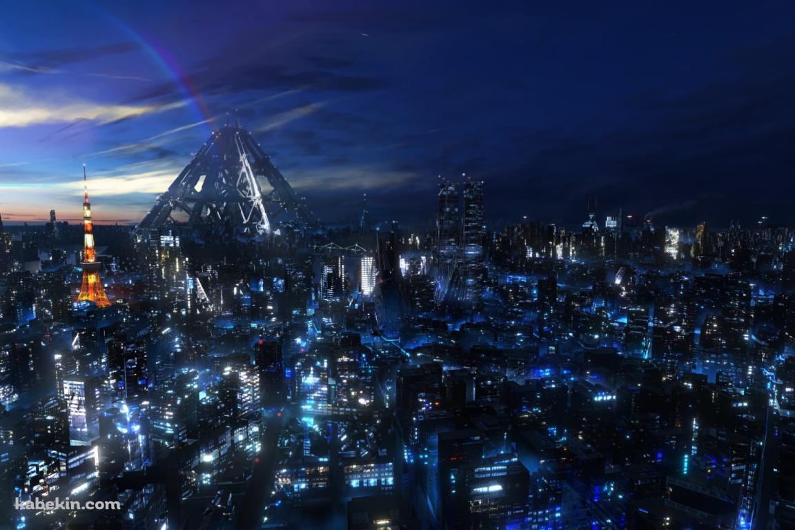 東京タワー / 東京の夜景 / ギルティクラウンの壁紙(1152px x 768px) 高画質 PC・デスクトップ用