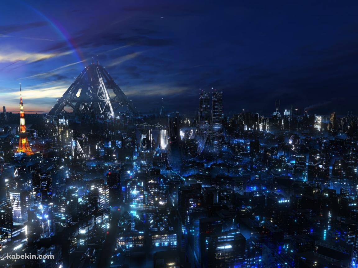 東京タワー / 東京の夜景 / ギルティクラウンの壁紙(1152px x 864px) 高画質 PC・デスクトップ用