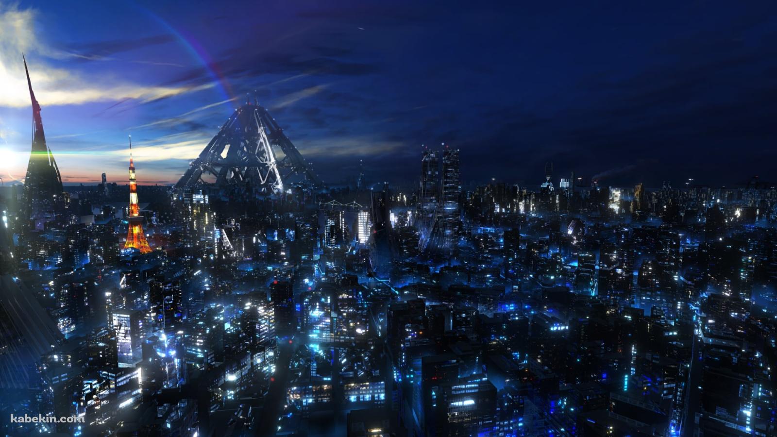 東京タワー / 東京の夜景 / ギルティクラウンの壁紙(1600px x 900px) 高画質 PC・デスクトップ用