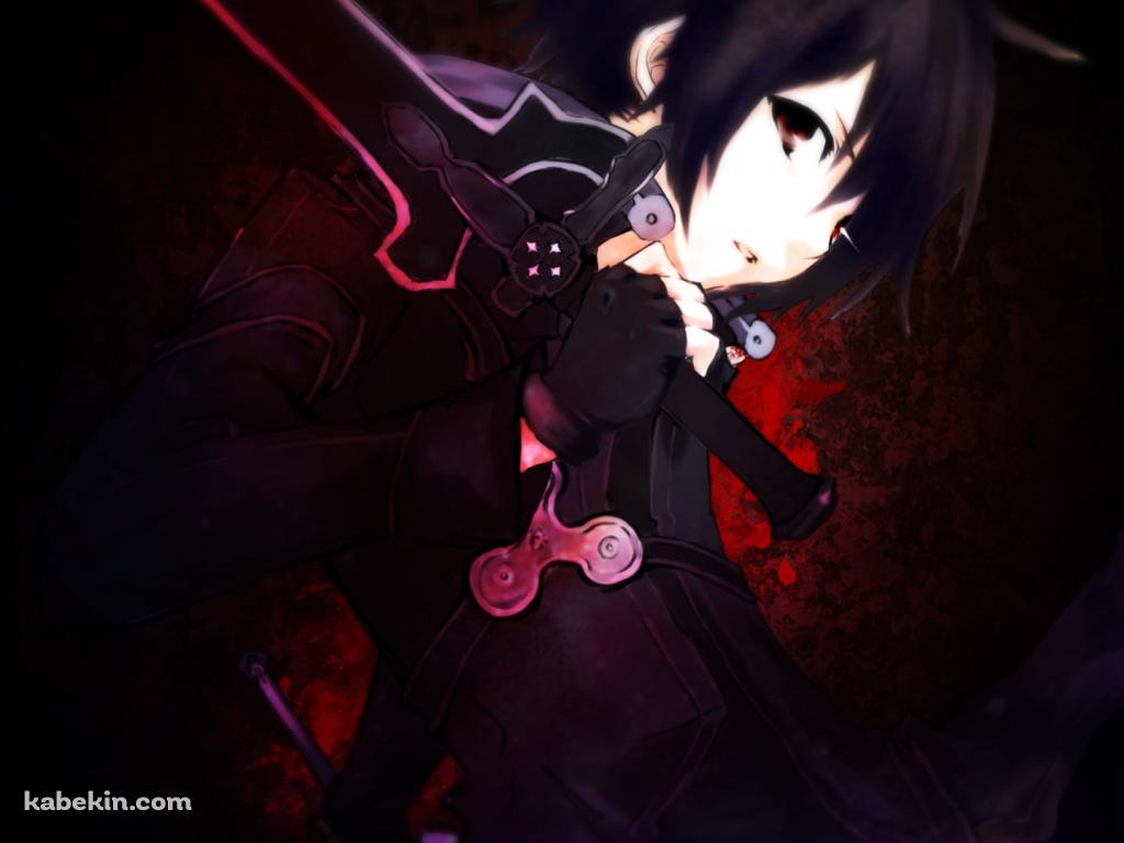 黒い剣を持ちこちらを見つめるキリアス / ソードアートオンラインの壁紙(1024px x 768px) 高画質 PC・デスクトップ用