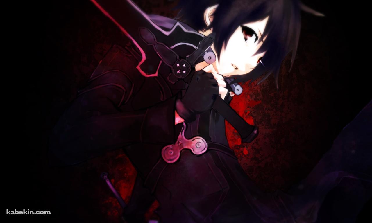 黒い剣を持ちこちらを見つめるキリアス / ソードアートオンラインの壁紙(1280px x 768px) 高画質 PC・デスクトップ用