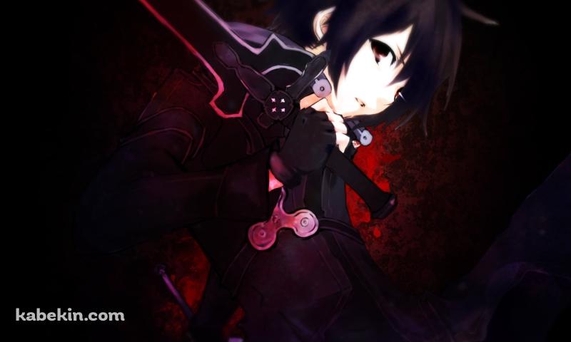 黒い剣を持ちこちらを見つめるキリアス / ソードアートオンラインの壁紙(800px x 480px) 高画質 PC・デスクトップ用