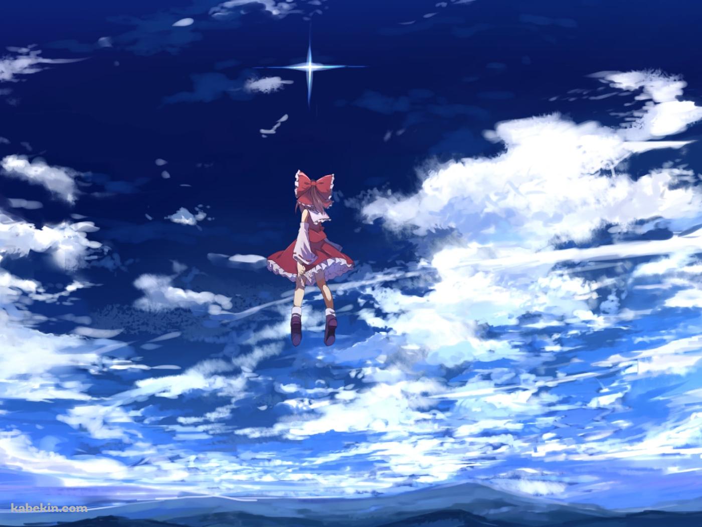 空を歩く博麗霊夢 / 東方の壁紙(1400px x 1050px) 高画質 PC・デスクトップ用