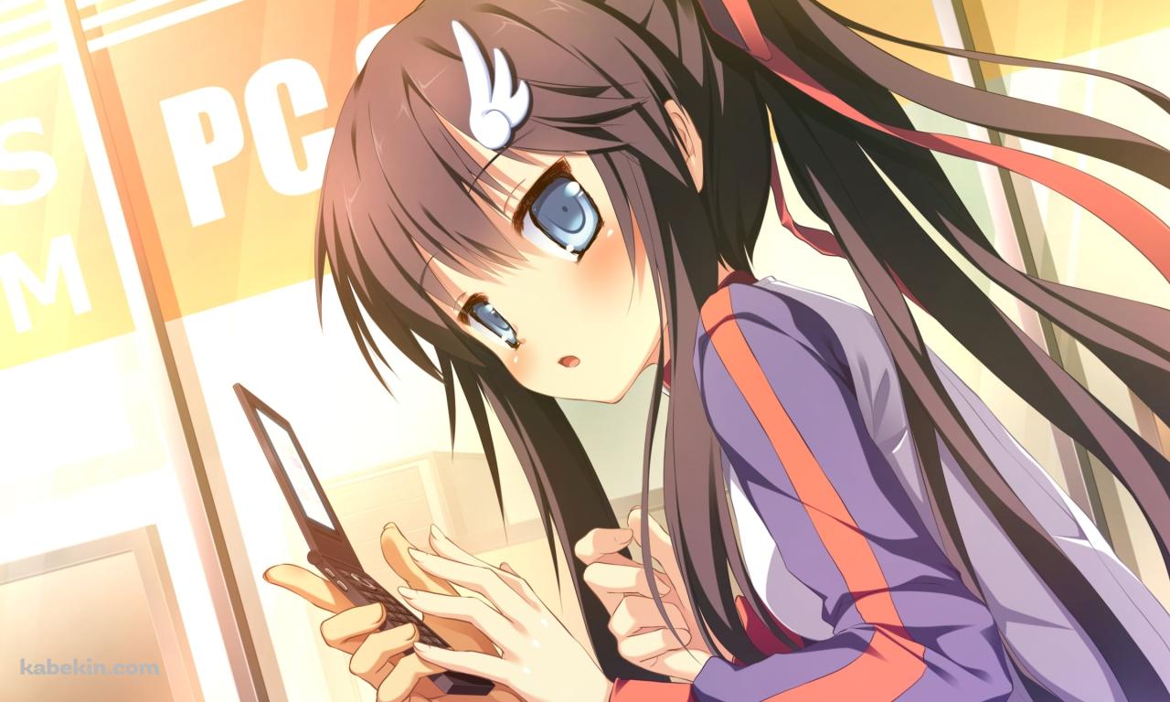 携帯を持つ本堂 絢乃(ほんどう あやの) / 中の人などいない! の壁紙(1280px x 768px) 高画質 PC・デスクトップ用