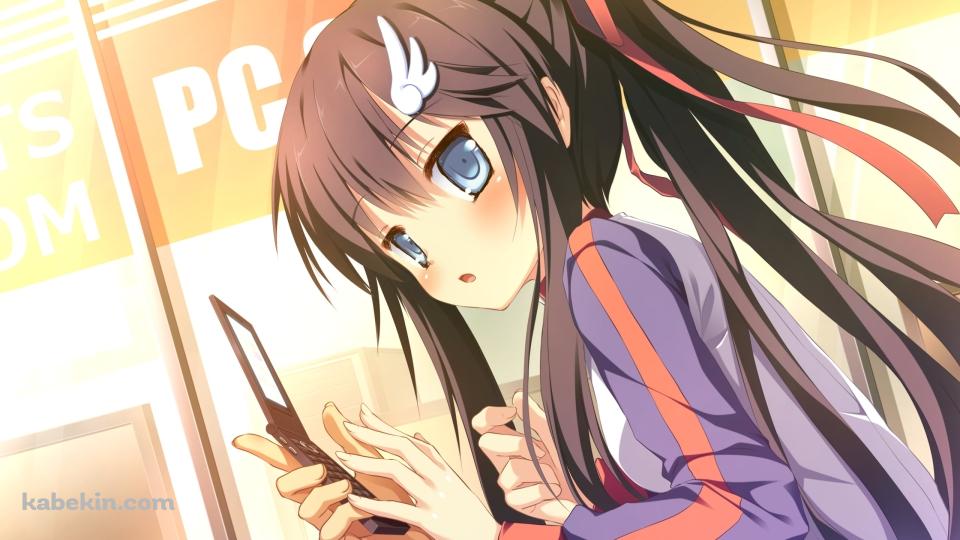 携帯を持つ本堂 絢乃(ほんどう あやの) / 中の人などいない! の壁紙(960px x 540px) 高画質 PC・デスクトップ用