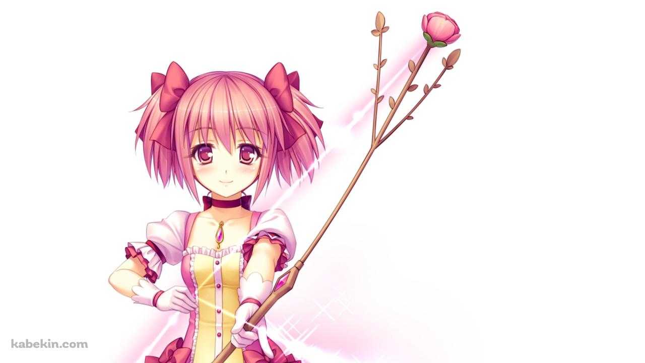 花のついた弓をかまえる鹿目まどか / 魔法少女まどか☆マギカの壁紙(1280px x 720px) 高画質 PC・デスクトップ用