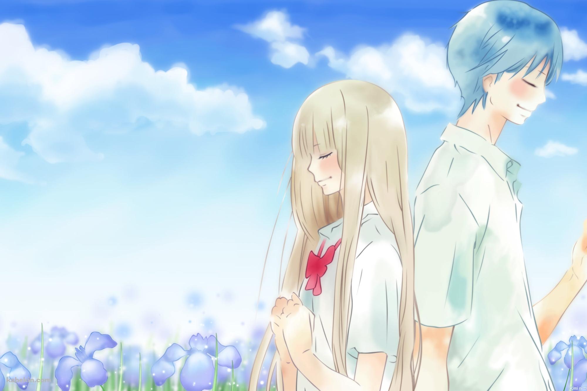 背中合わせに立つ黒沼爽子と風早翔太 / 君に届けの壁紙(2000px x 1333px) 高画質 PC・デスクトップ用