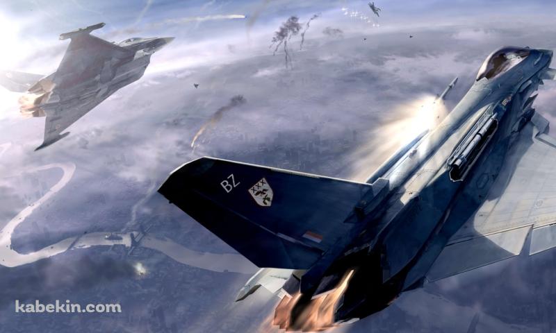 空中戦をするかっこいい戦闘機の壁紙(800px x 480px) 高画質 PC・デスクトップ用