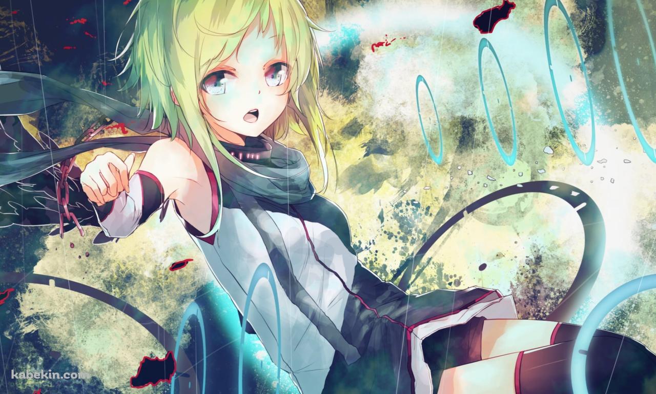 雨の中、歌を唄うGUMI / ボーカロイドの壁紙(1280px x 768px) 高画質 PC・デスクトップ用