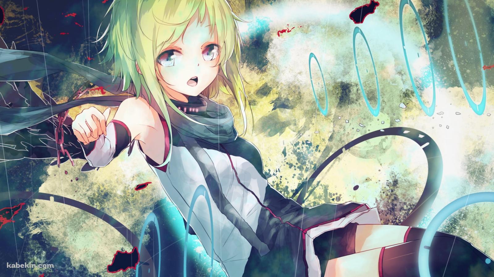 雨の中、歌を唄うGUMI / ボーカロイドの壁紙(1600px x 900px) 高画質 PC・デスクトップ用