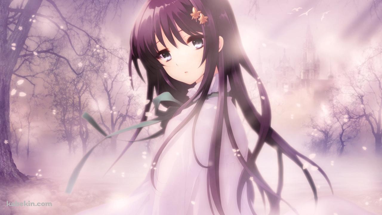 こちらに振り返る白鷺茉百合 / フライアブルハートの壁紙(1280px x 720px) 高画質 PC・デスクトップ用