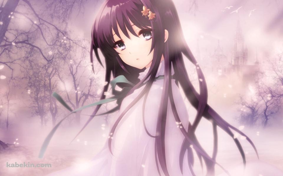 こちらに振り返る白鷺茉百合 / フライアブルハートの壁紙(960px x 600px) 高画質 PC・デスクトップ用