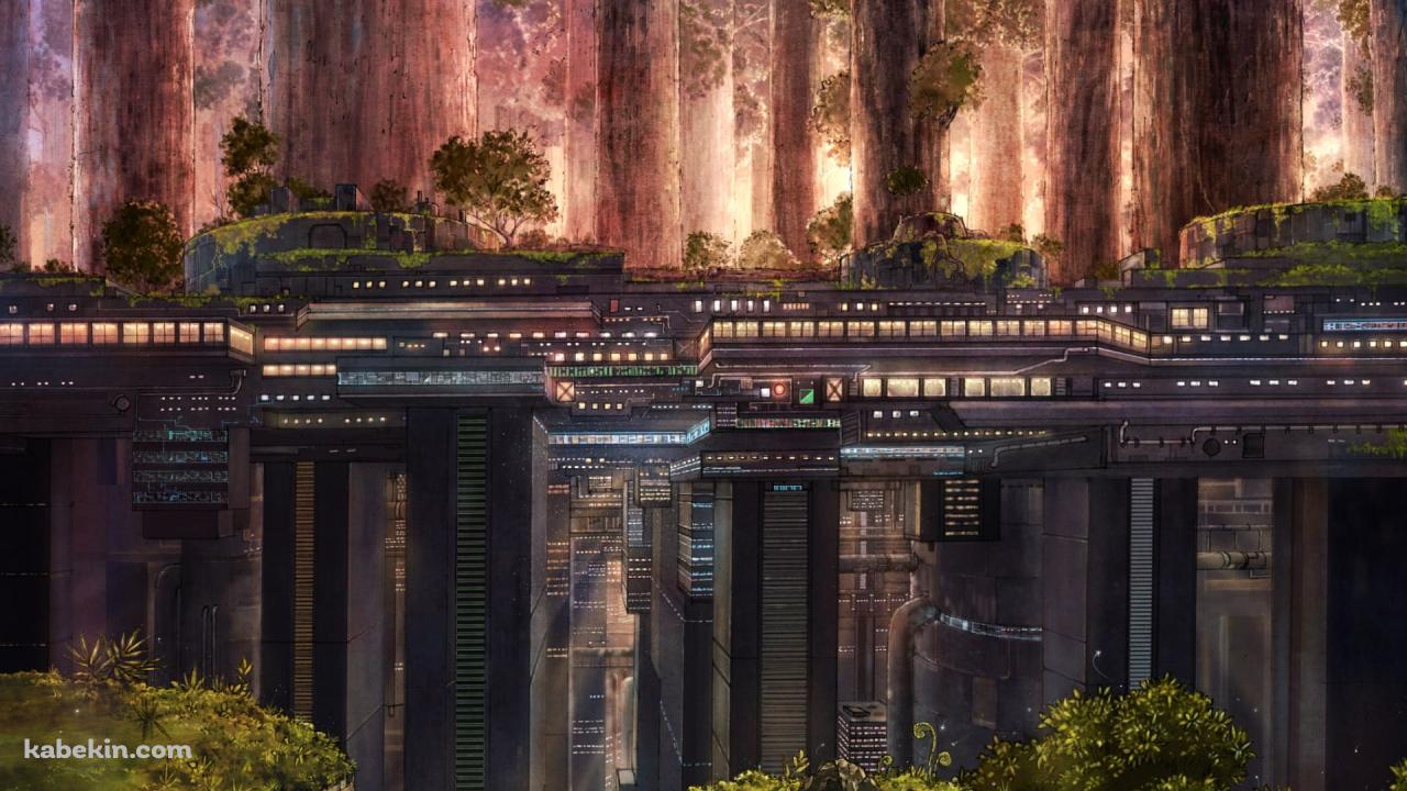 森と都市の壁紙(1280px x 720px) 高画質 PC・デスクトップ用