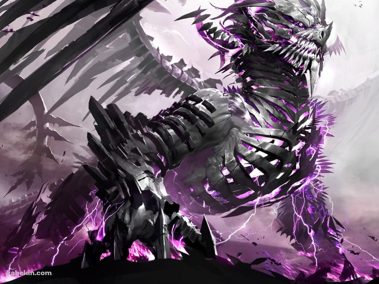 紫の稲妻を放つドラゴン / Guild Wars 2の壁紙(1280px x 960px) 高画質 PC・デスクトップ用