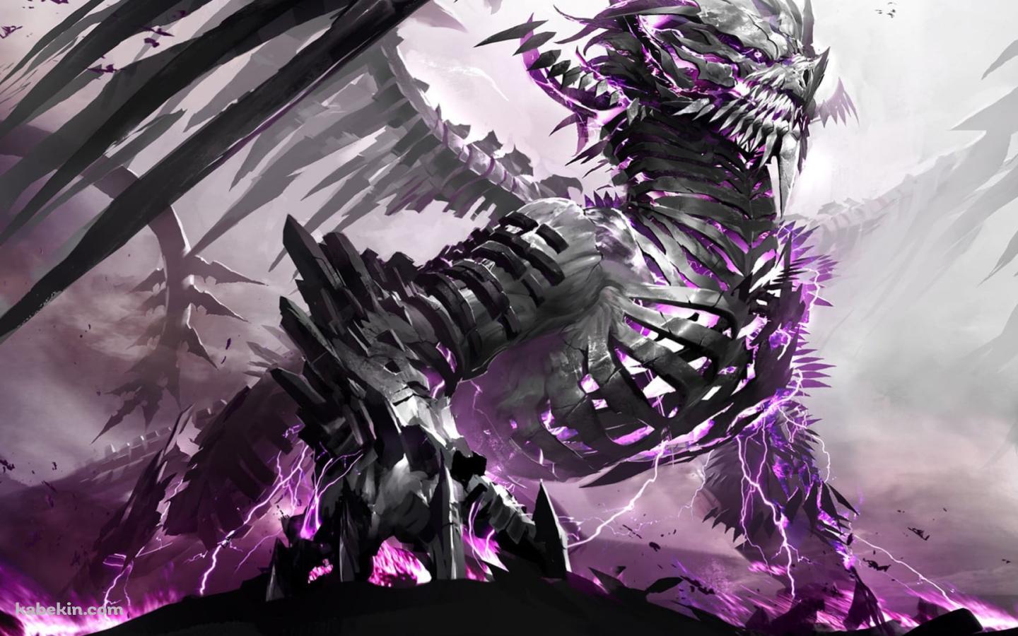 紫の稲妻を放つドラゴン / Guild Wars 2の壁紙(1440px x 900px) 高画質 PC・デスクトップ用