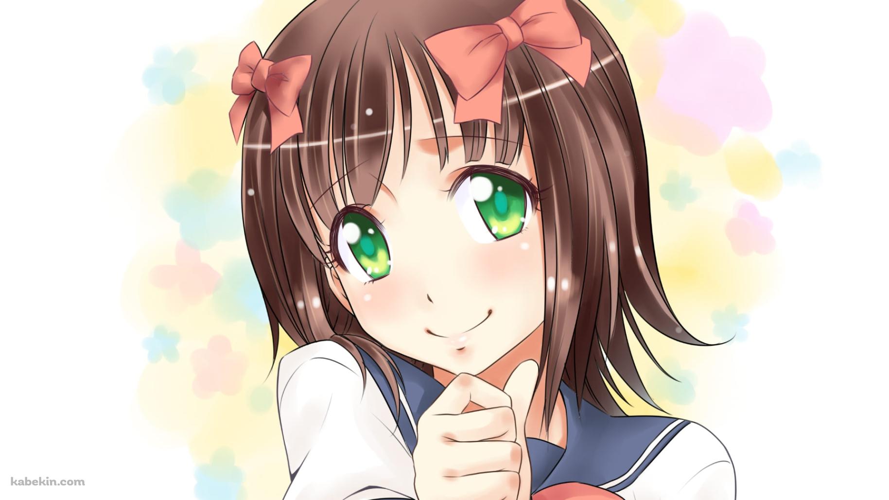 緑の瞳で見つめる天海春香 / アイドルマスターの壁紙(1829px x 1029px) 高画質 PC・デスクトップ用