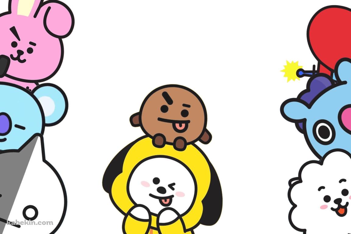めちゃくちゃ可愛いBT21 / 白の壁紙(1152px x 768px) 高画質 PC・デスクトップ用