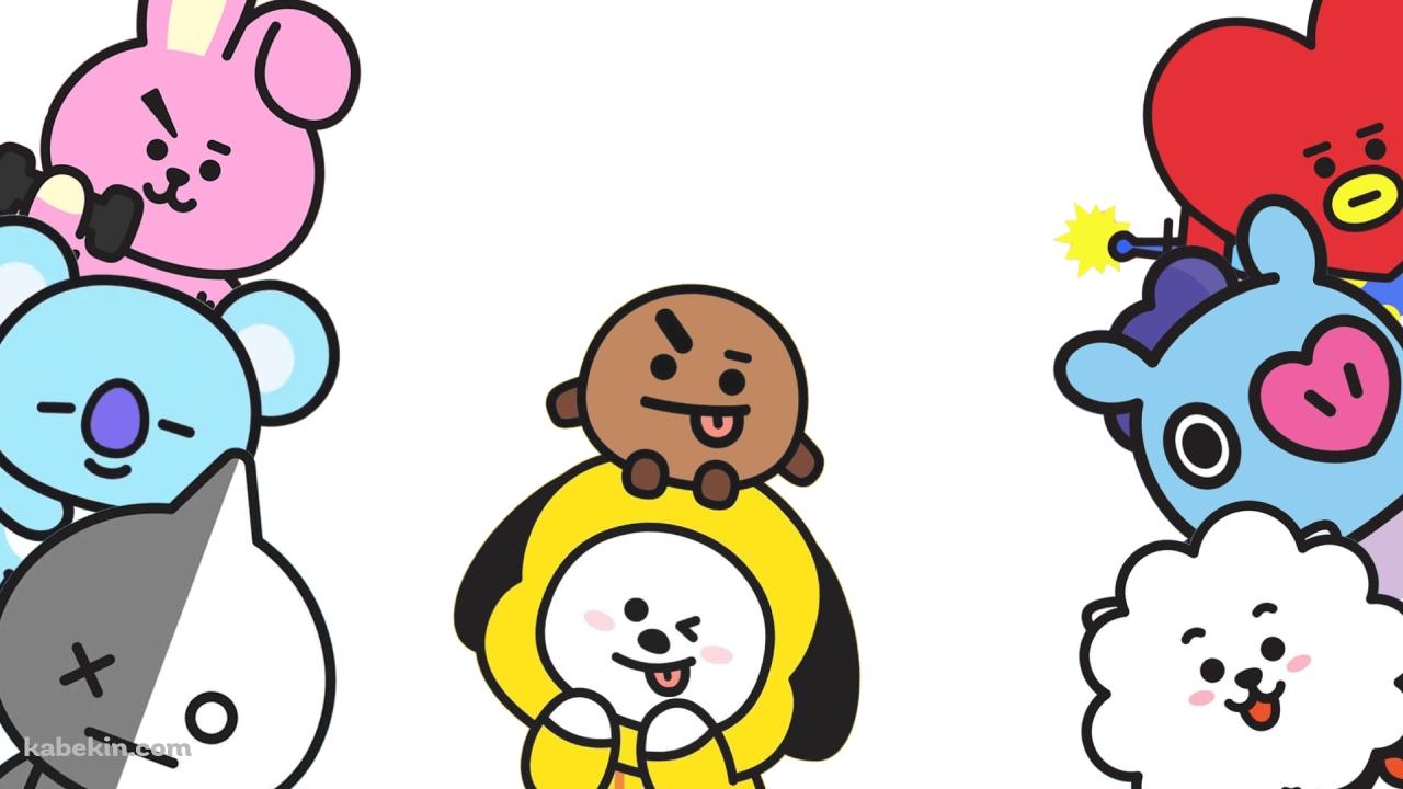 めちゃくちゃ可愛いBT21 / 白の壁紙(1280px x 720px) 高画質 PC・デスクトップ用
