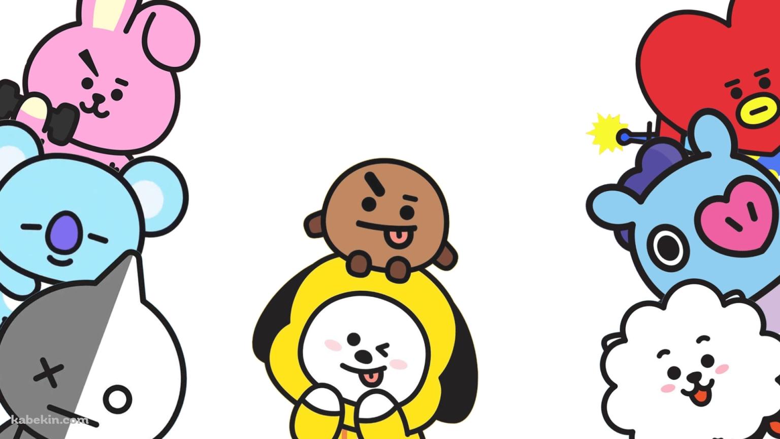 めちゃくちゃ可愛いBT21 / 白の壁紙(1536px x 864px) 高画質 PC・デスクトップ用